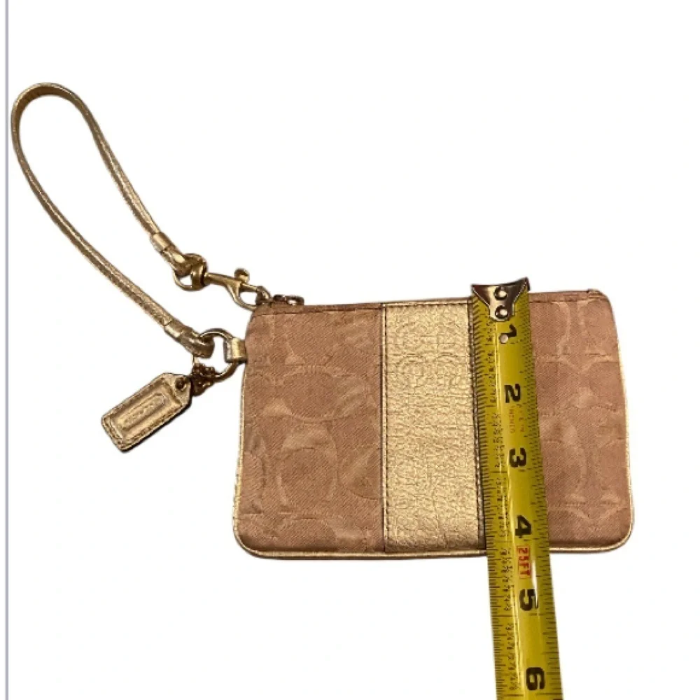 Coach Julia Optic Art Lurex Gold Wristlet